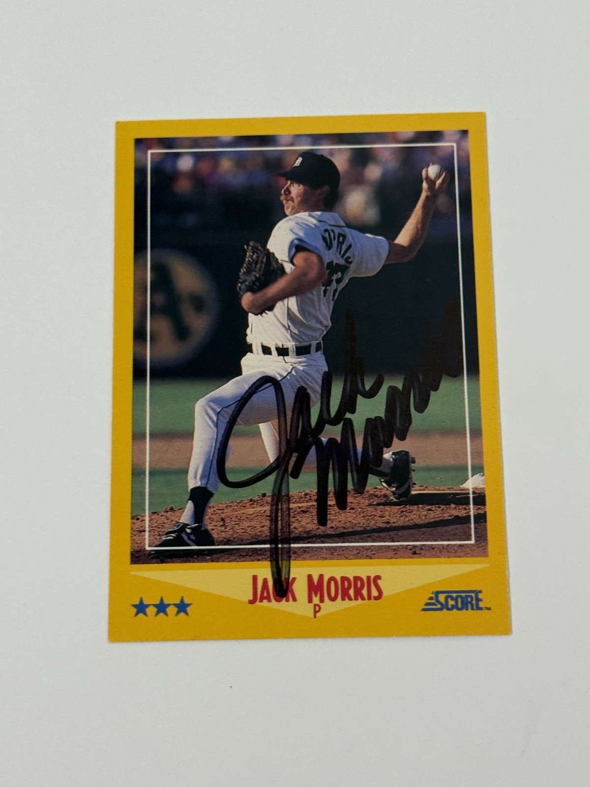1988 Score Autographed Vintage Jack Morris Detroit Tigers HOF