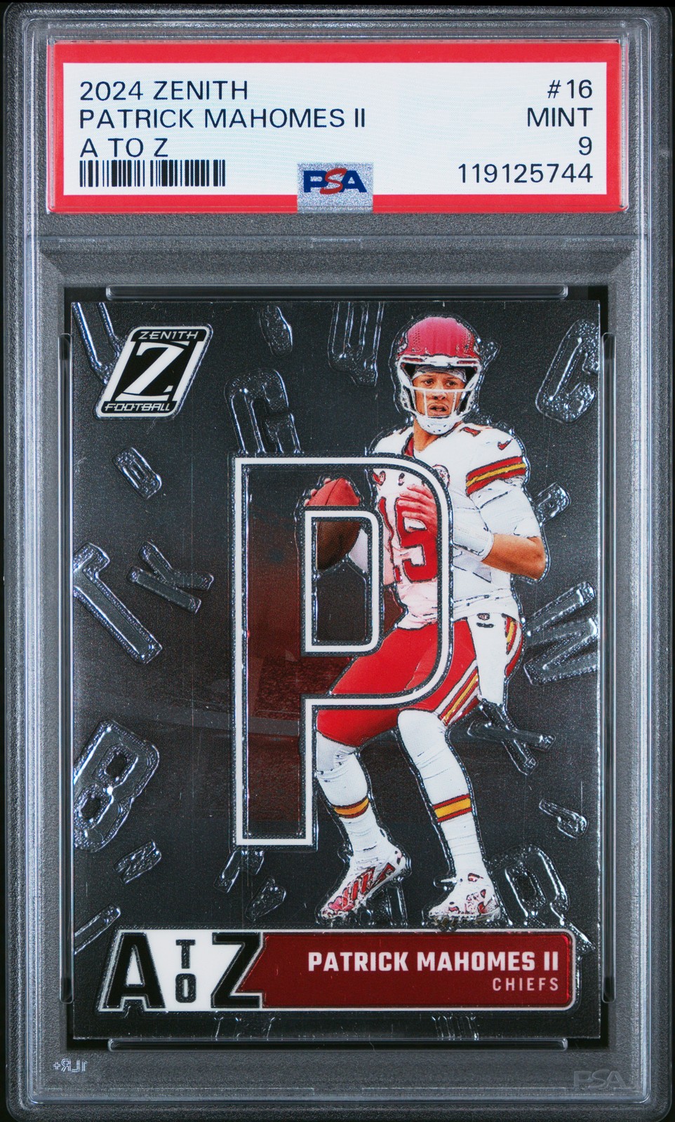2024 PANINI ZENITH A TO Z #16 PATRICK MAHOMES II PSA 9