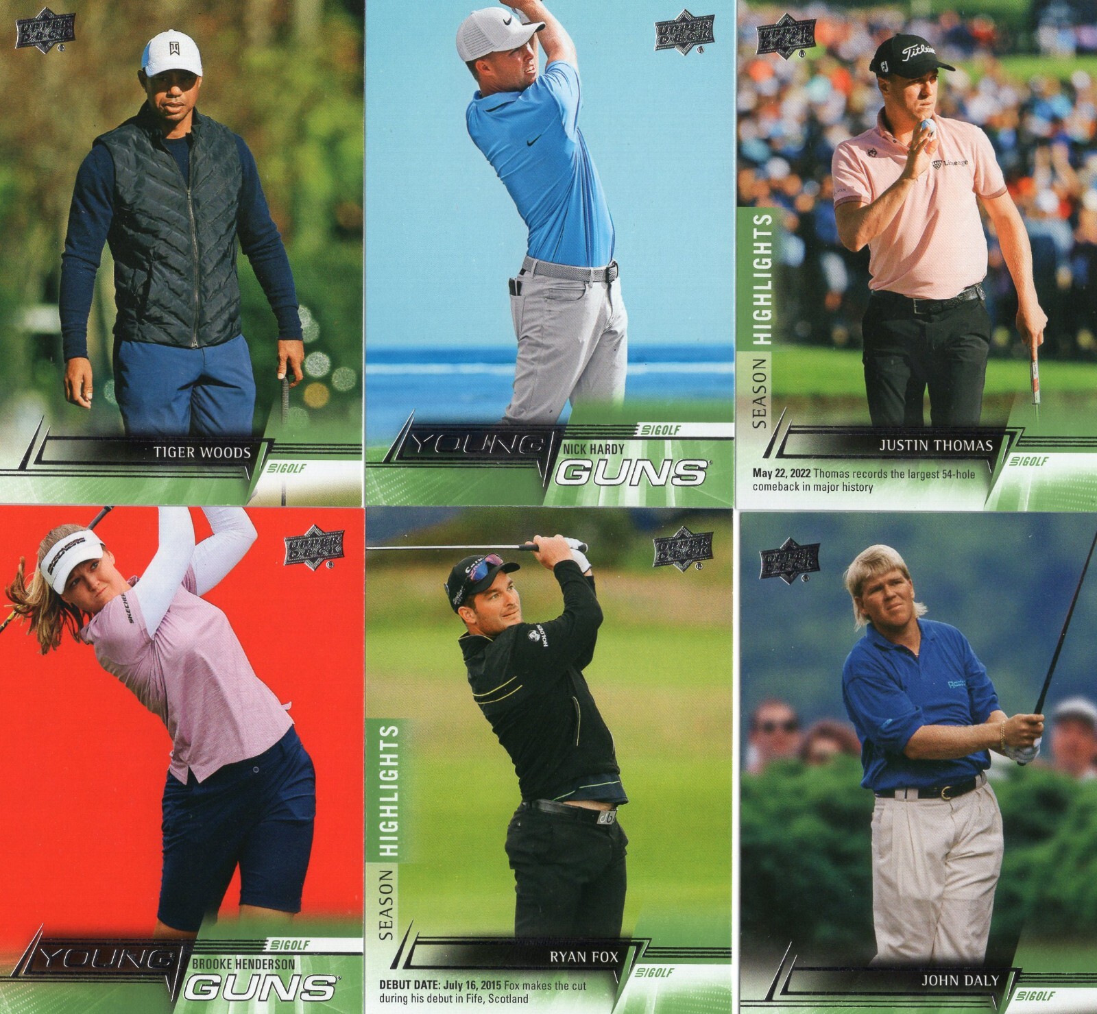 2024 Upper Deck Golf PGA Trading Cards – Base + Young Guns – You Pick!