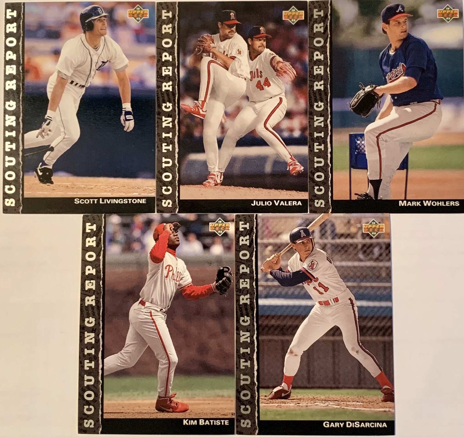 (3) 1992 UPPER DECK BASEBALL @ SCOUTING REPORT # SR3 SR7 SR14 SR23 SR24
