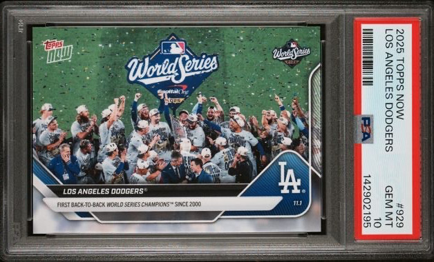 SHOHEI OHTANI & DODGERS TEAM * PSA 10 * 2025 TOPPS NOW * WORLD SERIES * CARD 929