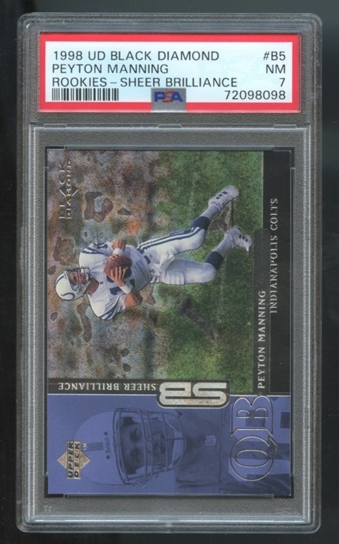 1998 UD Black Diamond Sheer Brillance #B5 Peyton Manning 0707/1800 PSA 7 NM 8098