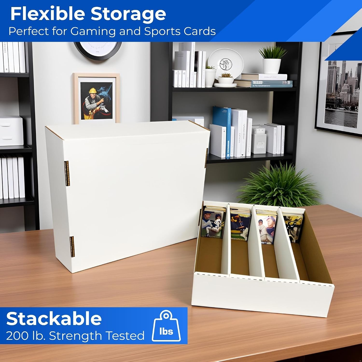 4 Row Trading Card Storage Box – 3200 ct Storage Box for Sports, Gaming, Base…