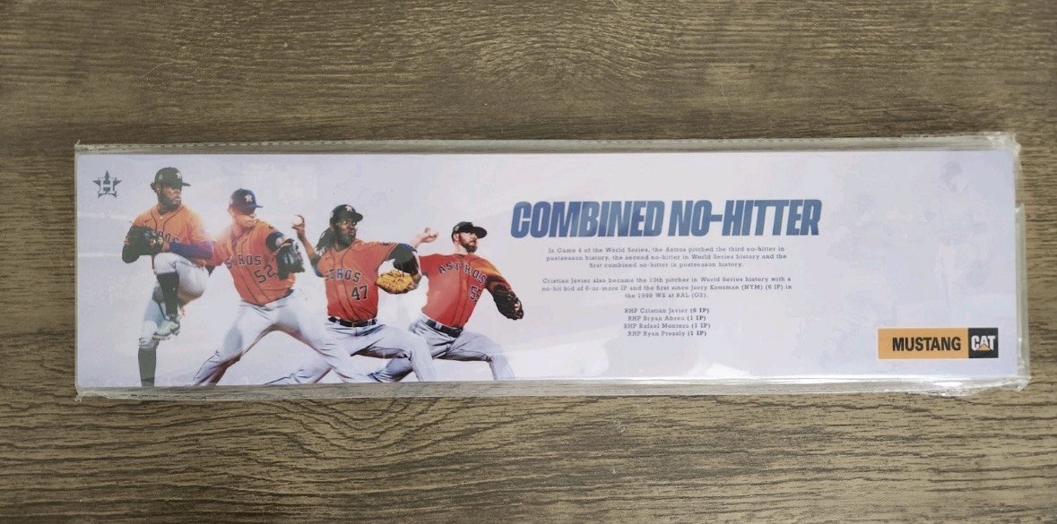 Houston Astros 2022 World Series Combined No-Hitter Pitching Rubber SGA 2023