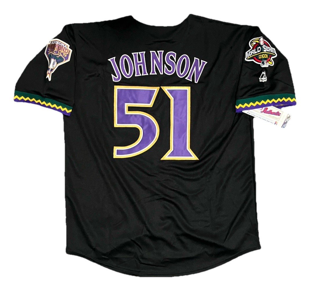 Randy Johnson Arizona Diamondbacks 2001 World Series Black Jersey Men’s Large