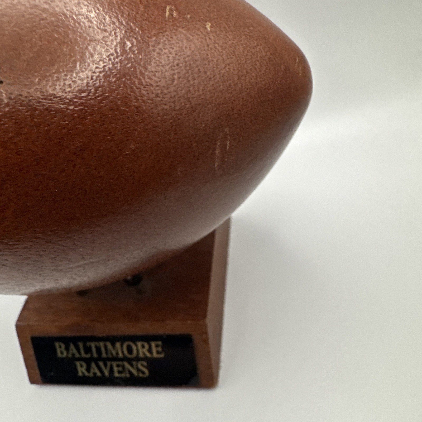 Baltimore Ravens Solid Wooden Mini Football NFL GBOW Wooden Mini FLYING B RARE