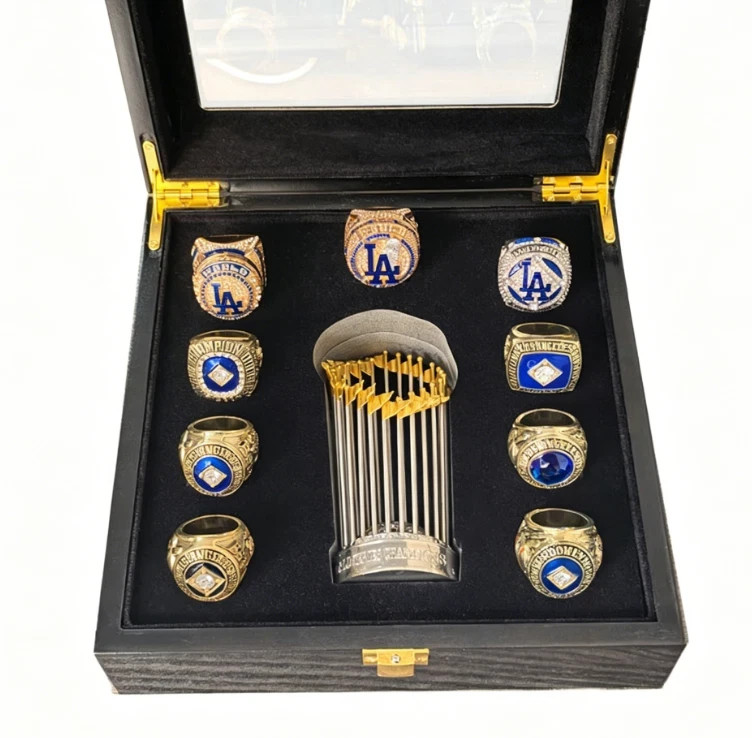 2025 Los Angeles Dodgers World Series MLB Championship 9 Rings Set +Trophy W Box