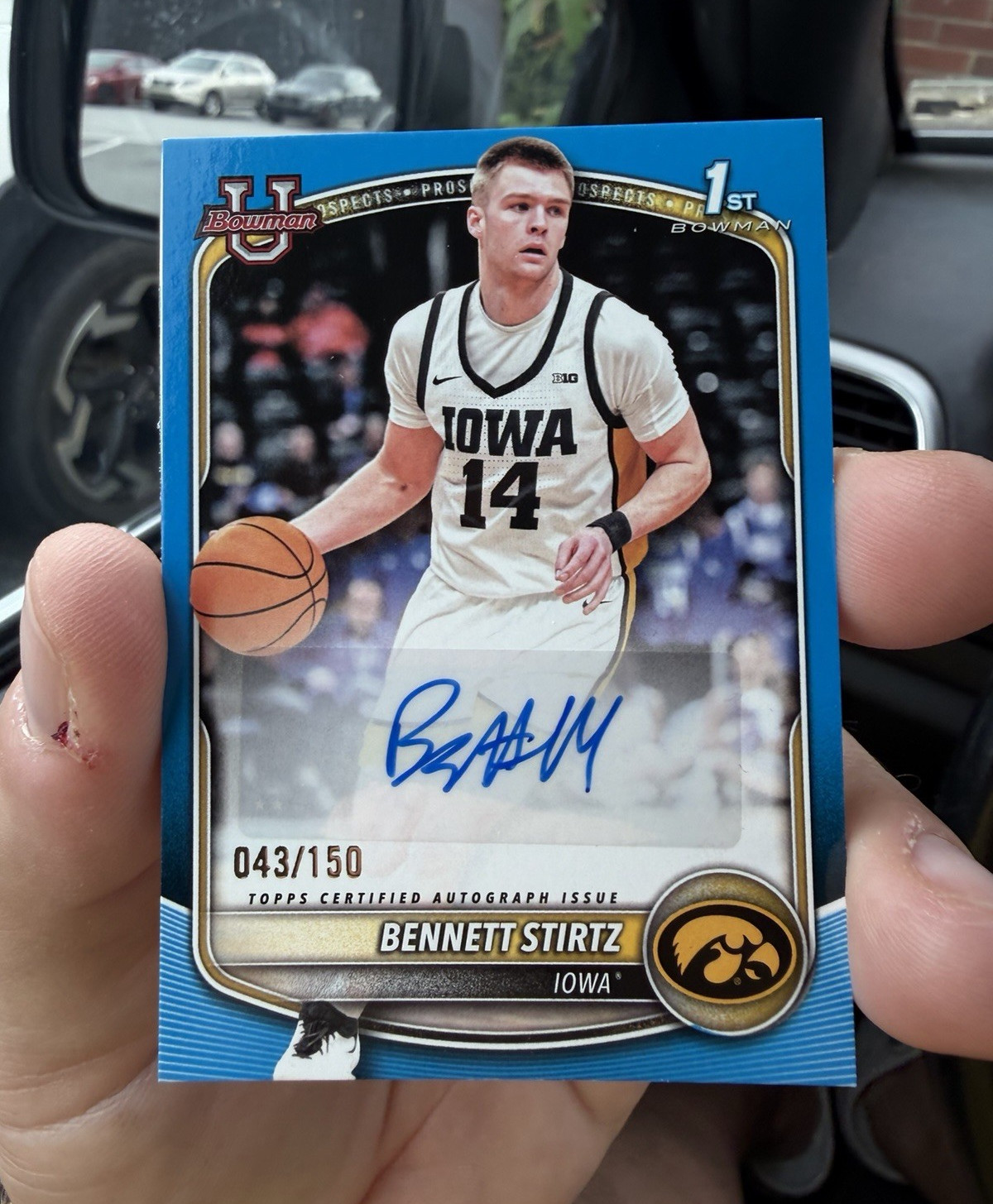 Bowman 2025-26 Bennett Stirtz 1st Auto Blue /150 #PA-BT Iowa Hawkeyes
