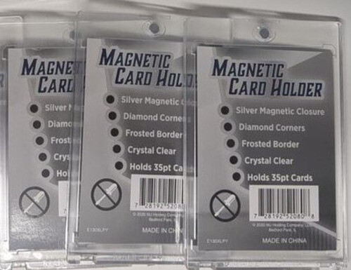 Magnetic Card Holder – Fits up to 35 pt Cards – Premium Crystal Clear Case