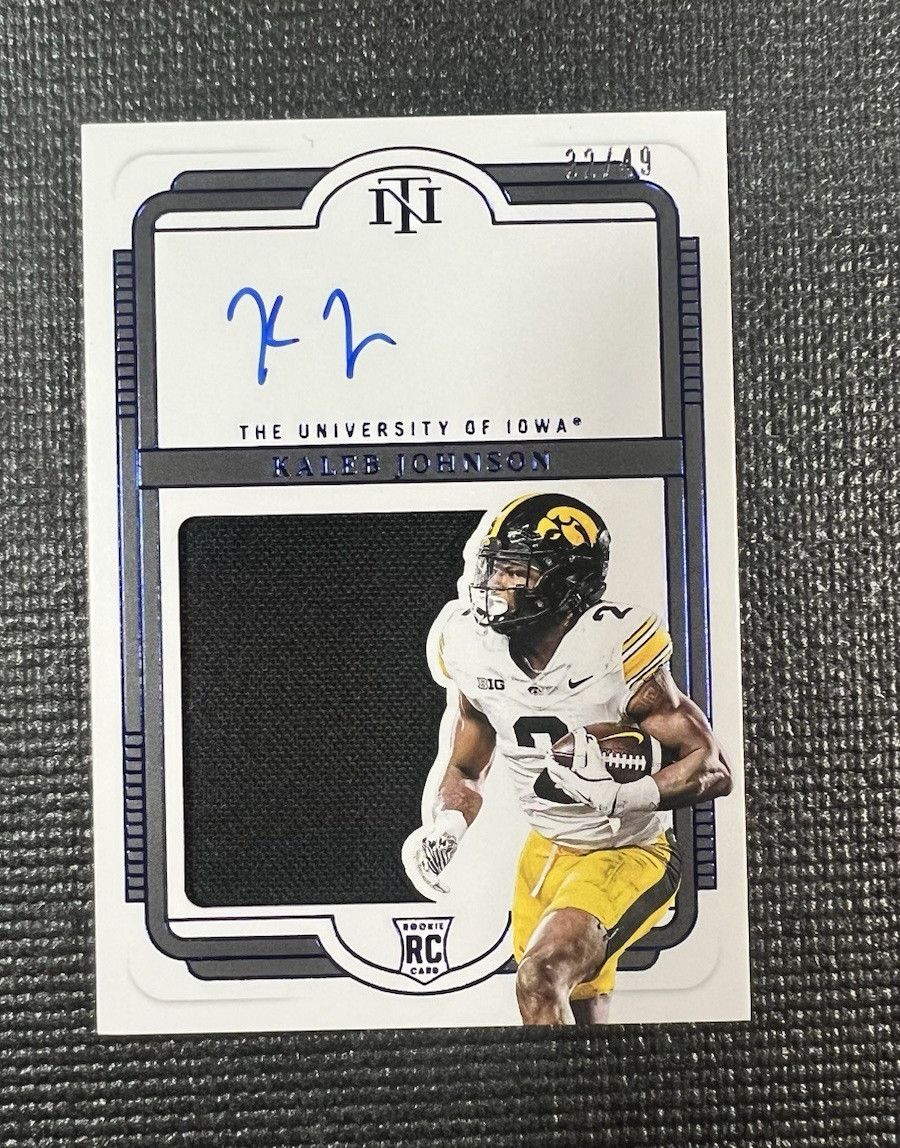 Panini 2025 Natl Treasures Collegiate Kaleb Johnson RC Auto Patch #125 /49