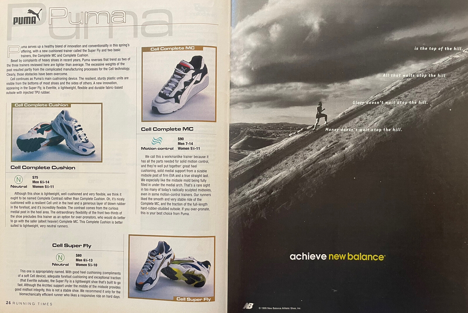 1999 Running Times Magazine March Shoe Buyer Guide, Nike ad