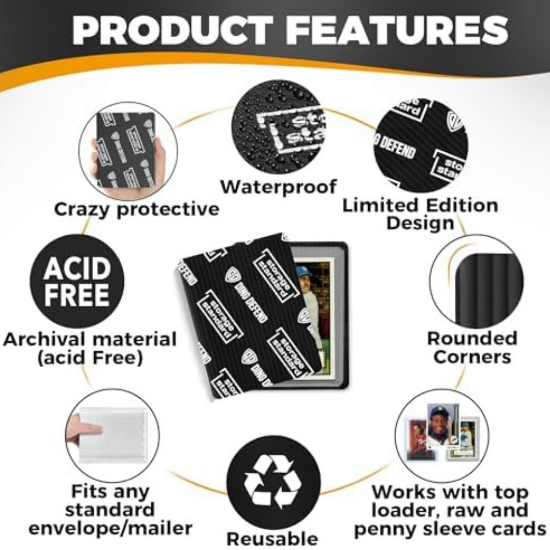 Ding Defend 110-Pack Trading Card Protector Shipping – 3.5 X 4.5 Inch Black
