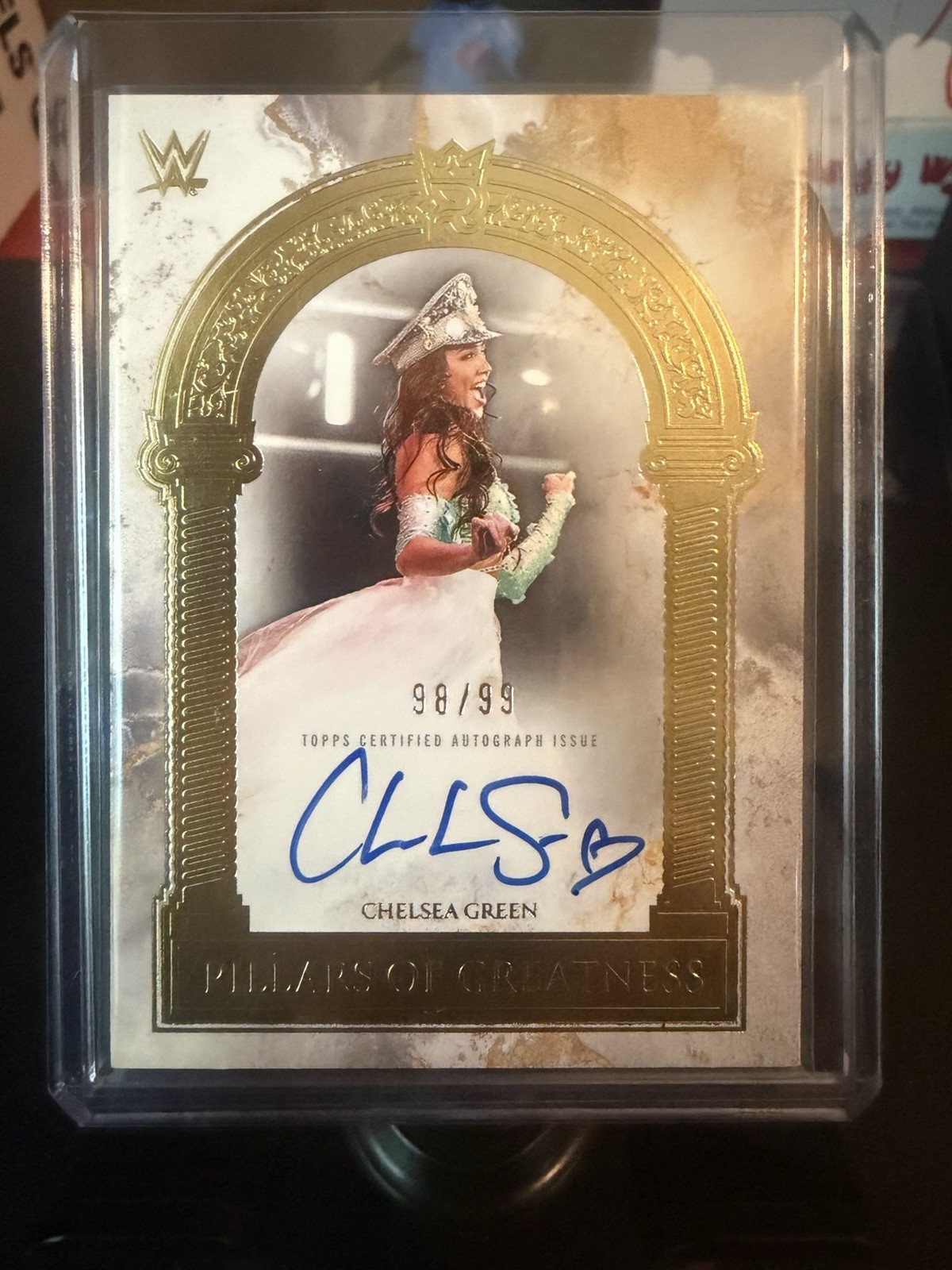 2025 TOPPS ROYALTY WWE CHELSEA GREEN PILLARS OF GREATNESS AUTO /99 PGS-CGR