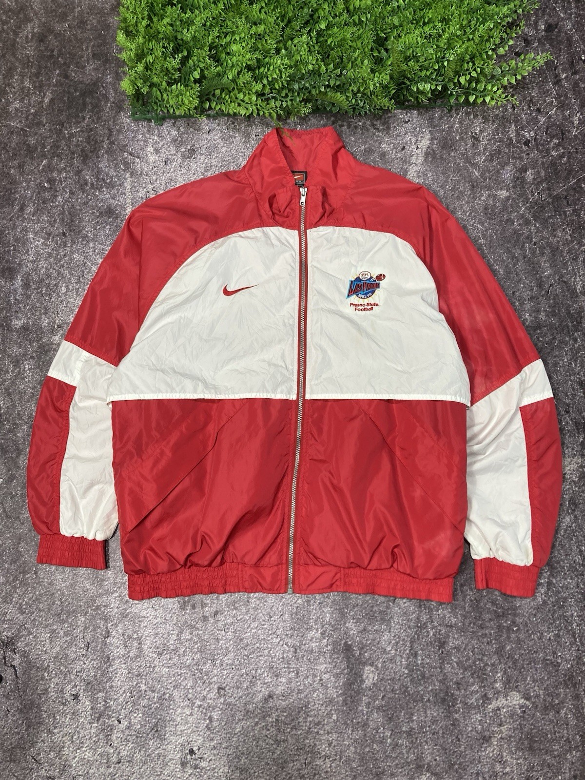 Vintage Nike Fresno State Bulldogs Pullover Zip Sz XL Jacket Super Bowl Rare