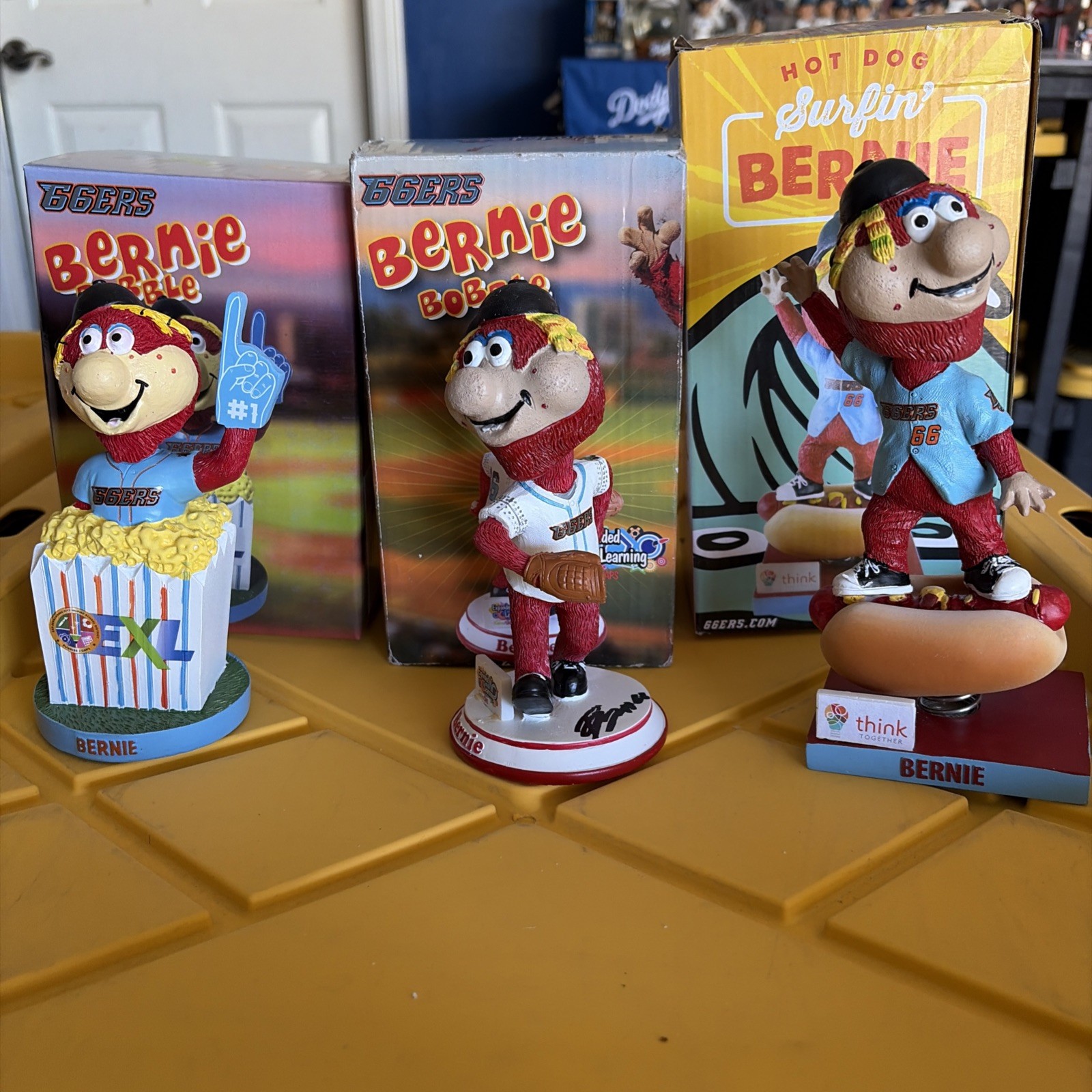 Bernie Mascot Bobbleheads , Lot of 3 , San Bernardino 66’s