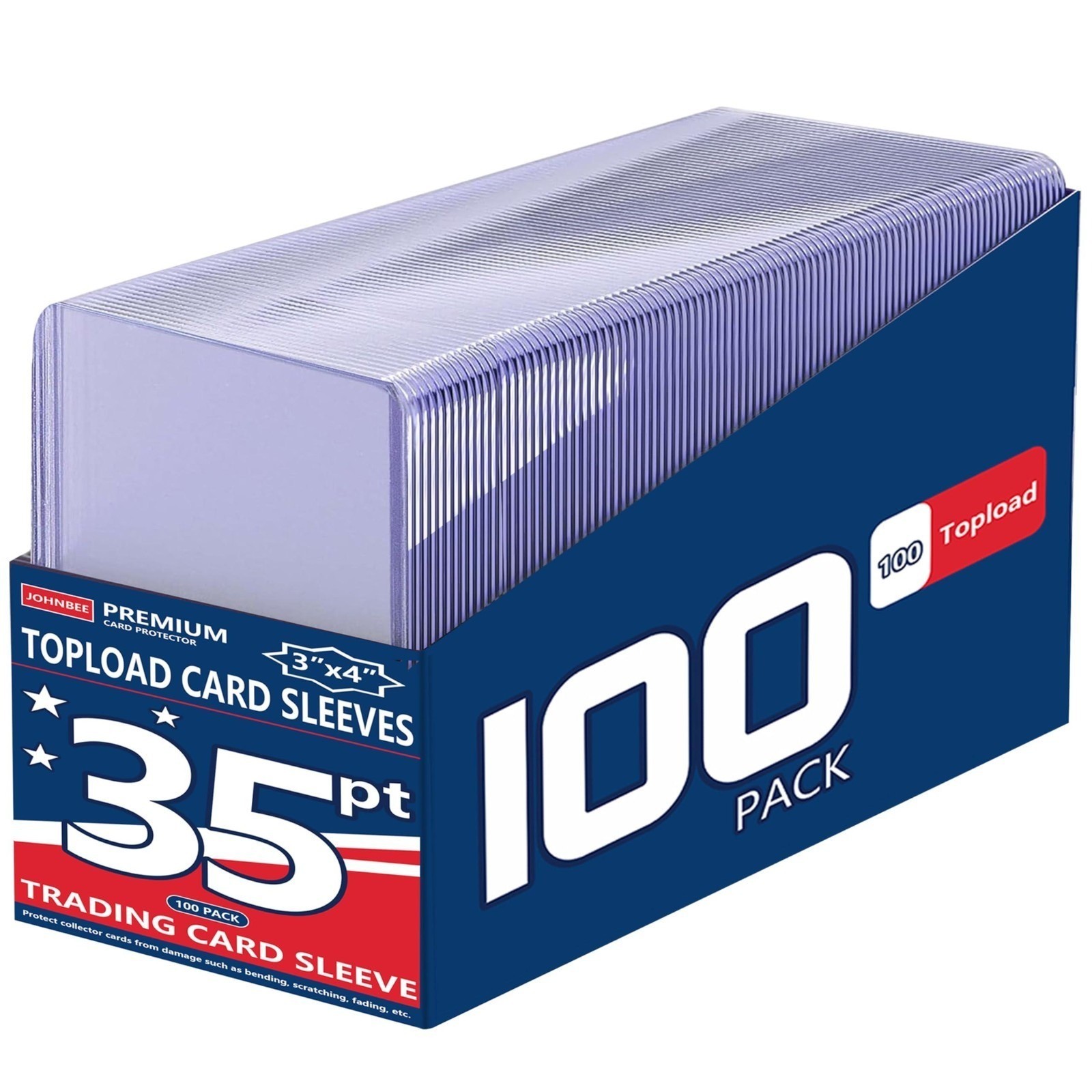 100 Trading Card Sleeves & Holders – 100 Hard 3″x4″ Toploaders + 100 Soft Penny.