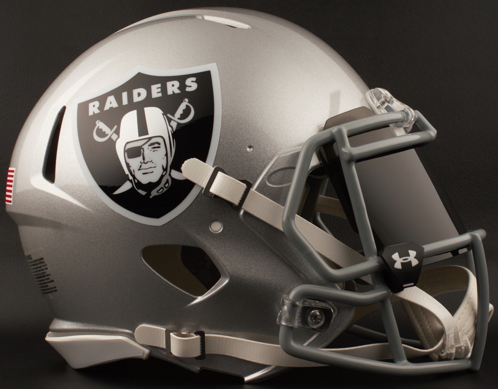 OAKLAND RAIDERS NFL Football Helmet with BLACK-TINT Visor / Eye Shield