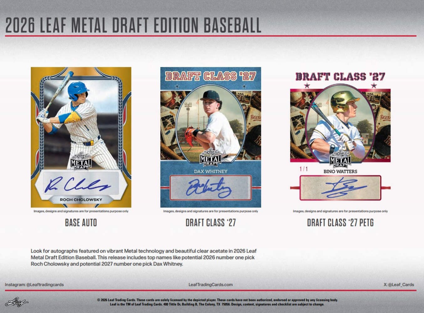 2026 Leaf Metal Draft Edition Baseball Hobby Box