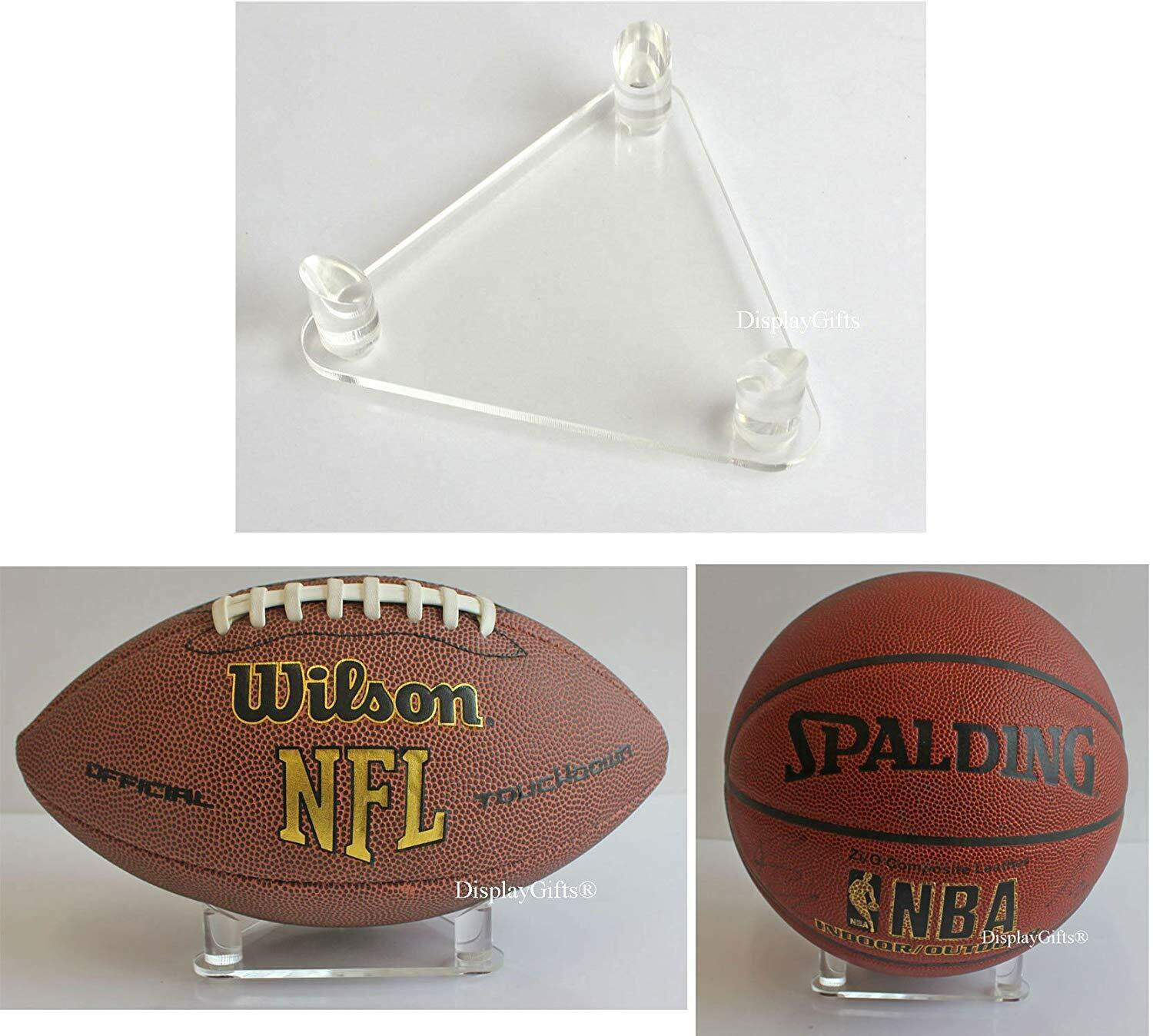 2 Stands – Tripod Acrylic Display Ball Stand for Basketball Football Soccer