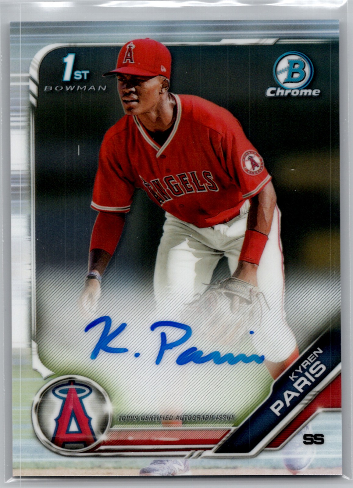 2019 Topps Bowman Chrome Prospects Autographs Kyren Paris First Bowman #CDA-KP