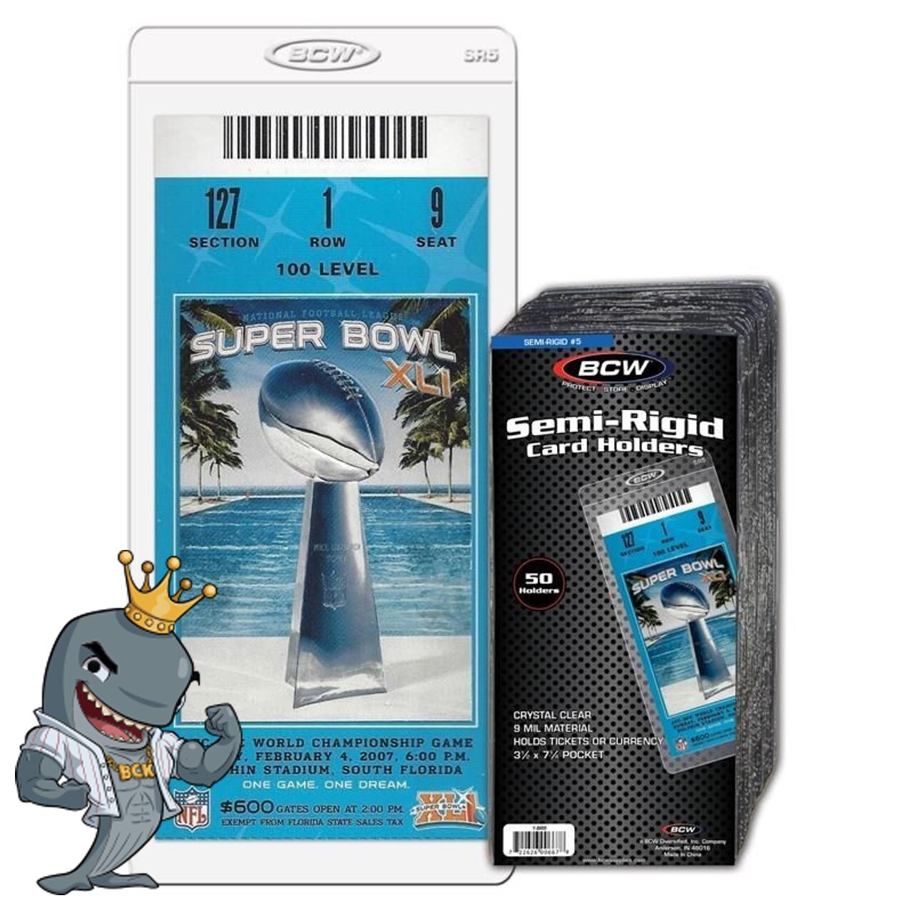 BCW Semi Rigid Ticket Holder #5 50ct Pack FREE SHIP