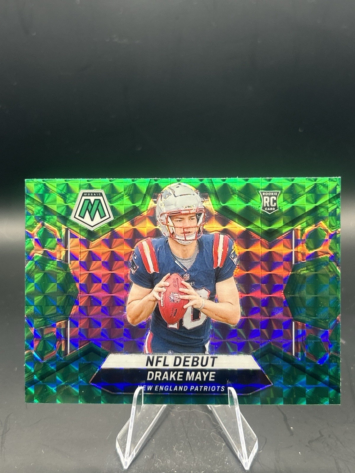 2024 Panini Mosaic – NFL Debut Drake Maye #273 Green Mosaic Prizm (RC)