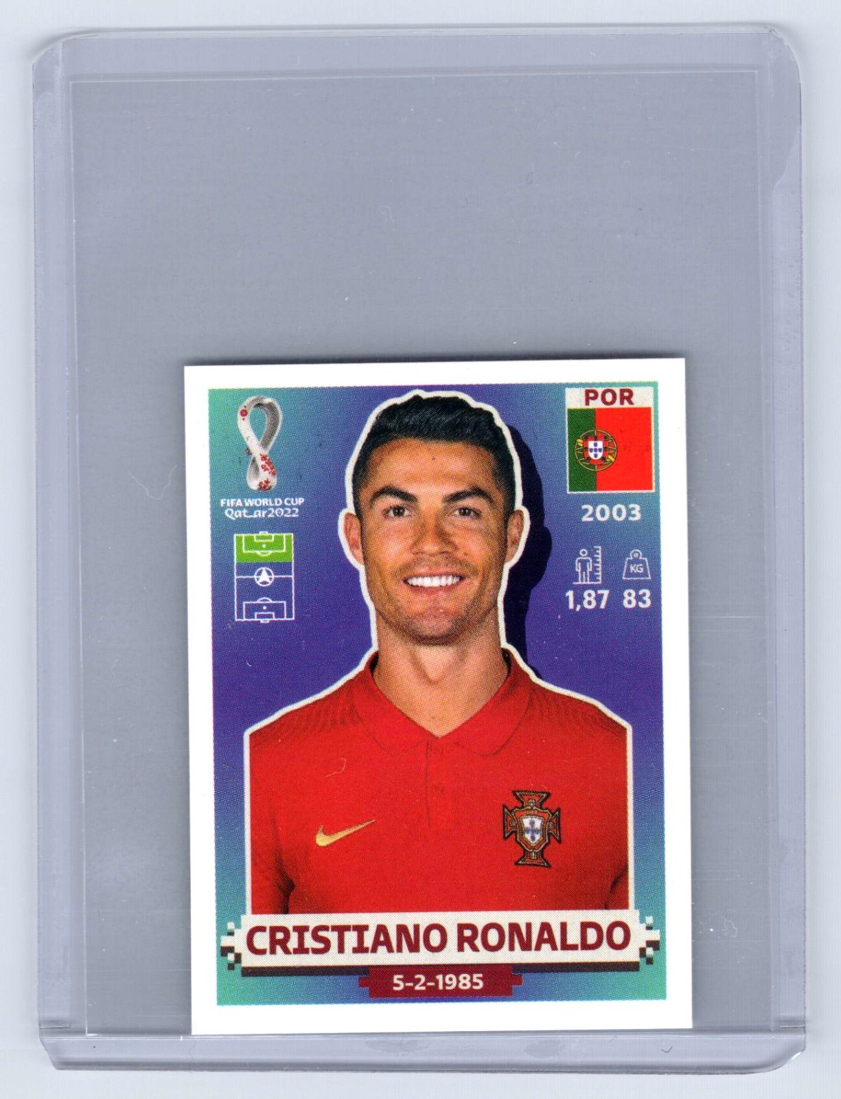 2022 Panini FIFA World Cup Qatar 2022 Cristiano Ronaldo Sticker #POR18 Portugal