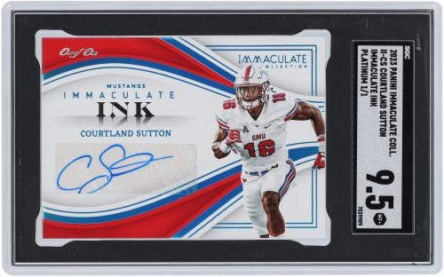 Cortland Sutton Southern Methodist Signed ’23 Immaculate #II-CS 1/1 SGC 9.5 Card