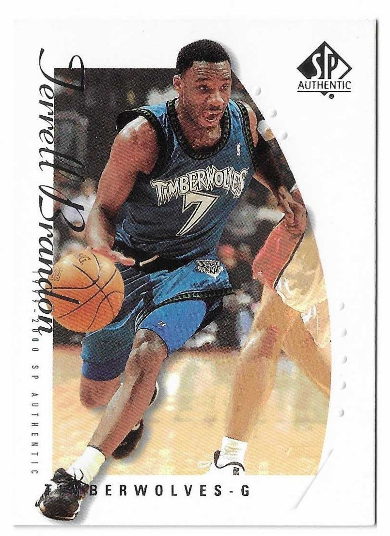 1999-00 SP Authentic Basketball Terrell Brandon Card #48 Minnesota Timberwolves