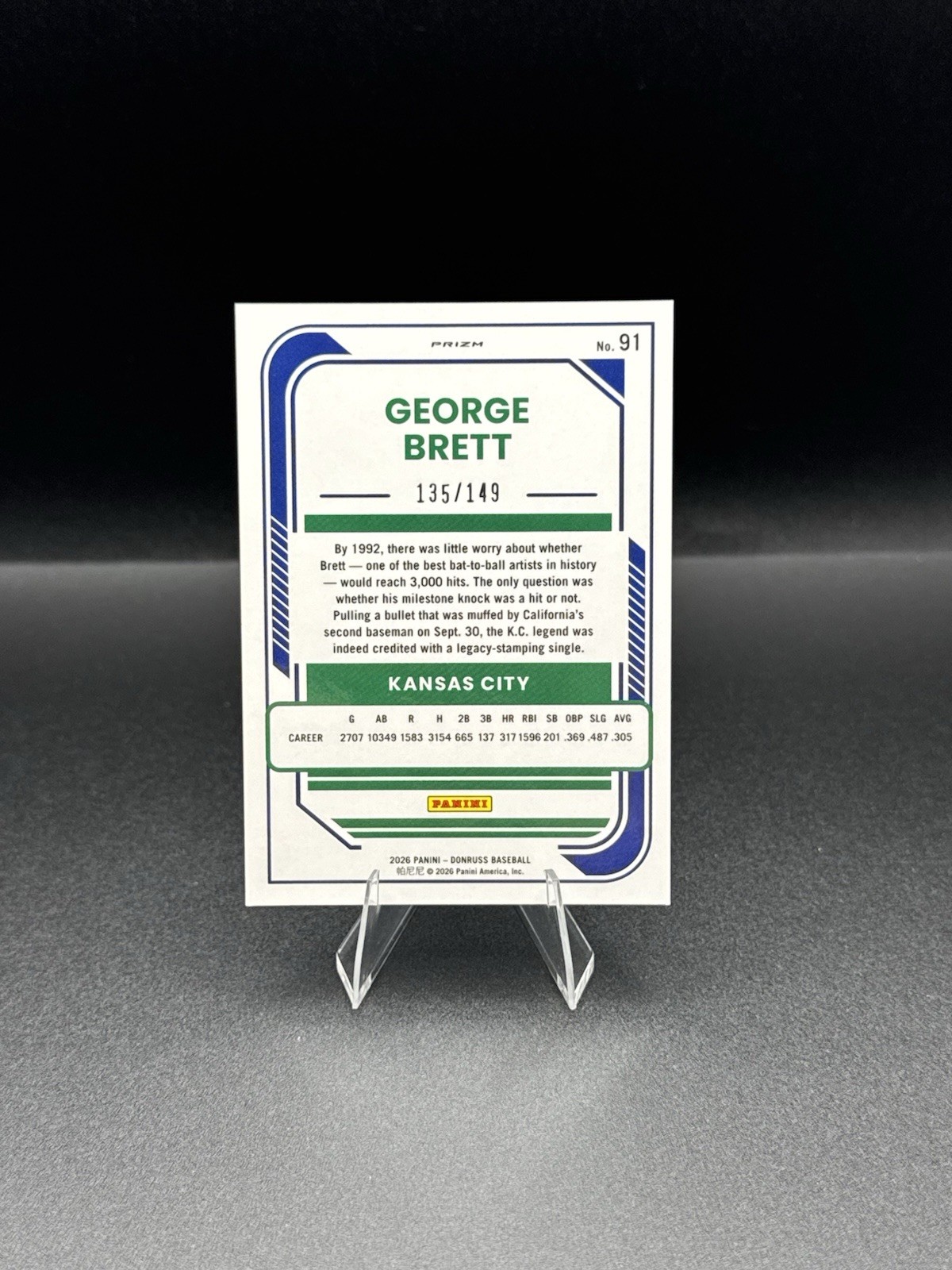 2026 Donruss Optic George Brett Strongarm Holo Fractor /149
