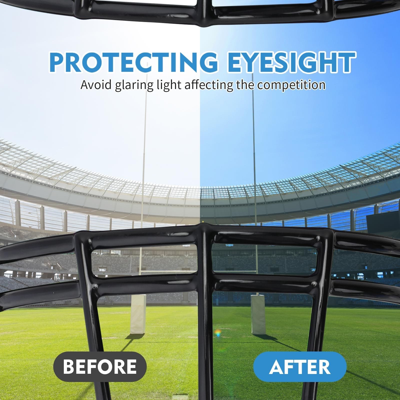 Football Visor Helmet Shield – Crystal-Clear Polycarbonate Face Protection fo…