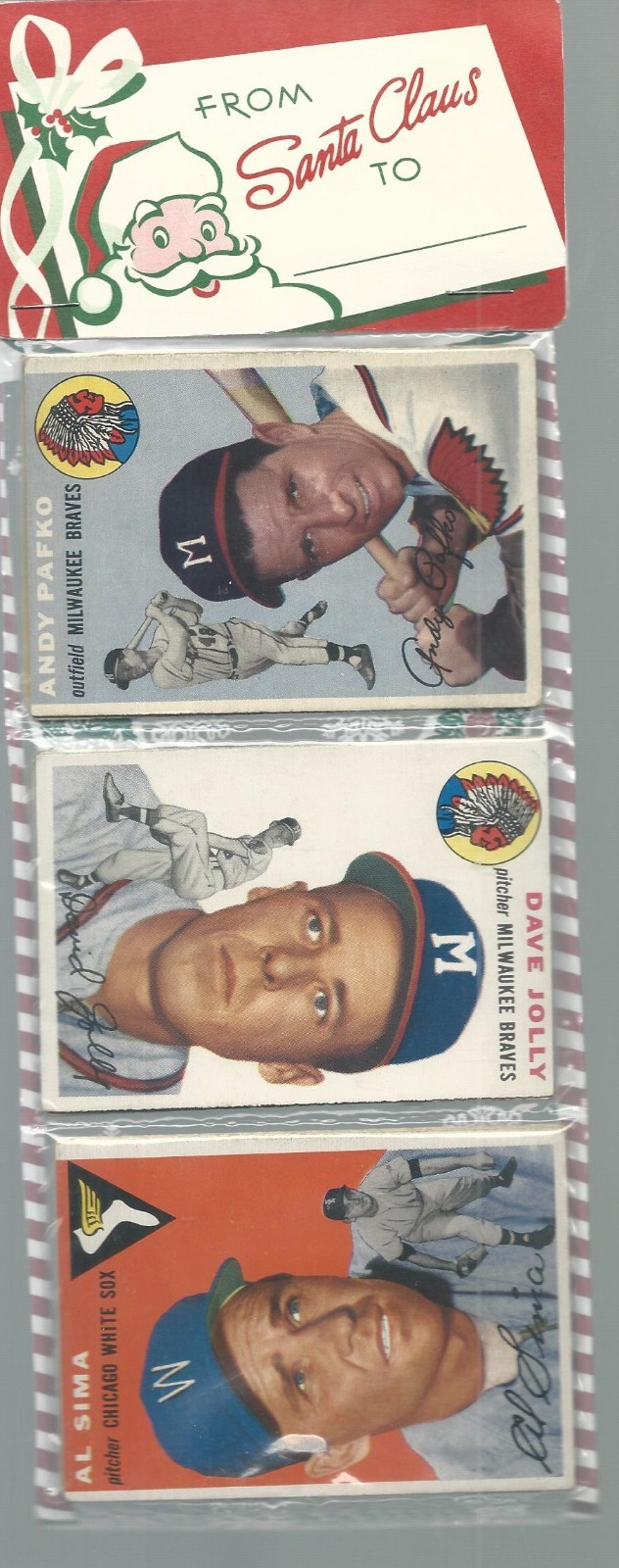 1954 TOPPS Christmas RACK PACK W HOFER D SNIDER / POS: HANK AARON ROOKIE/MAYS/