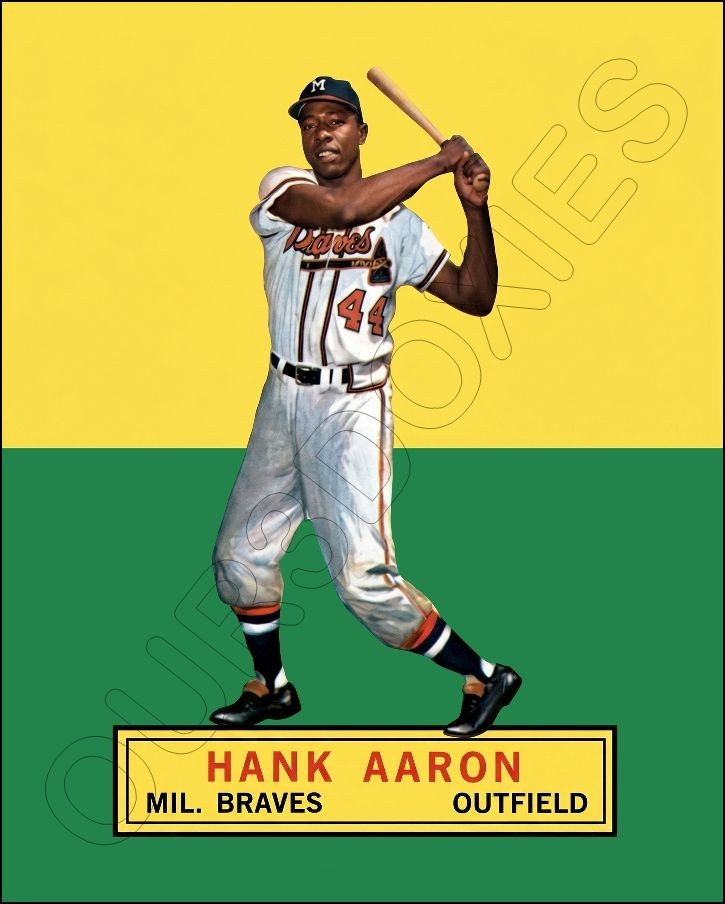 Hank Aaron Photo 8X10 – Braves 1964 Topps Standup Style Photo FREE SHIPPING