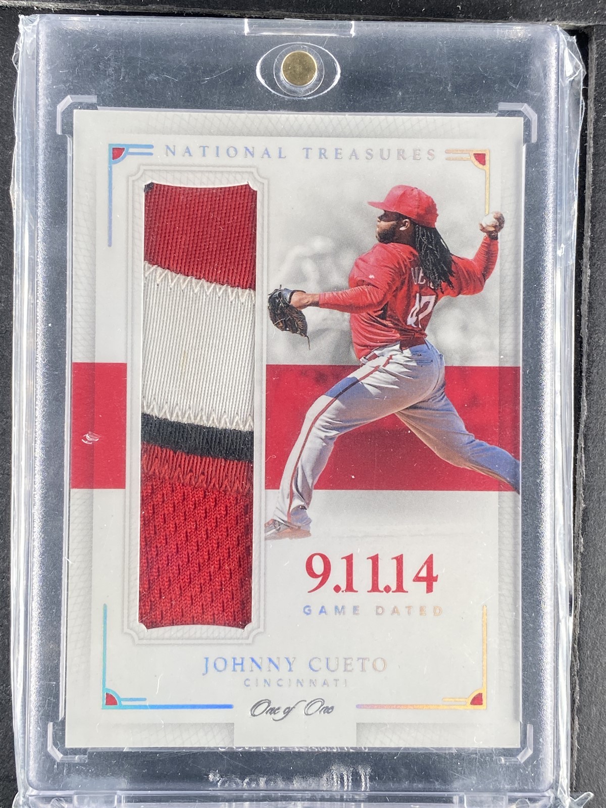 Cueto, Johnny – 2016 National Treasures – Patch – 1 of 1