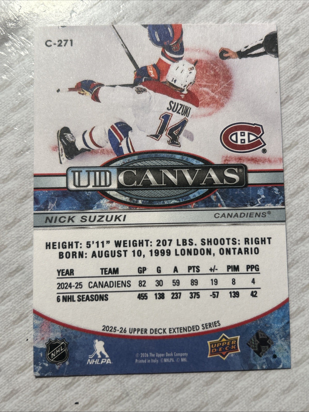 2025-26 Upper Deck Extended Nick Suzuki UD Canvas #C-271