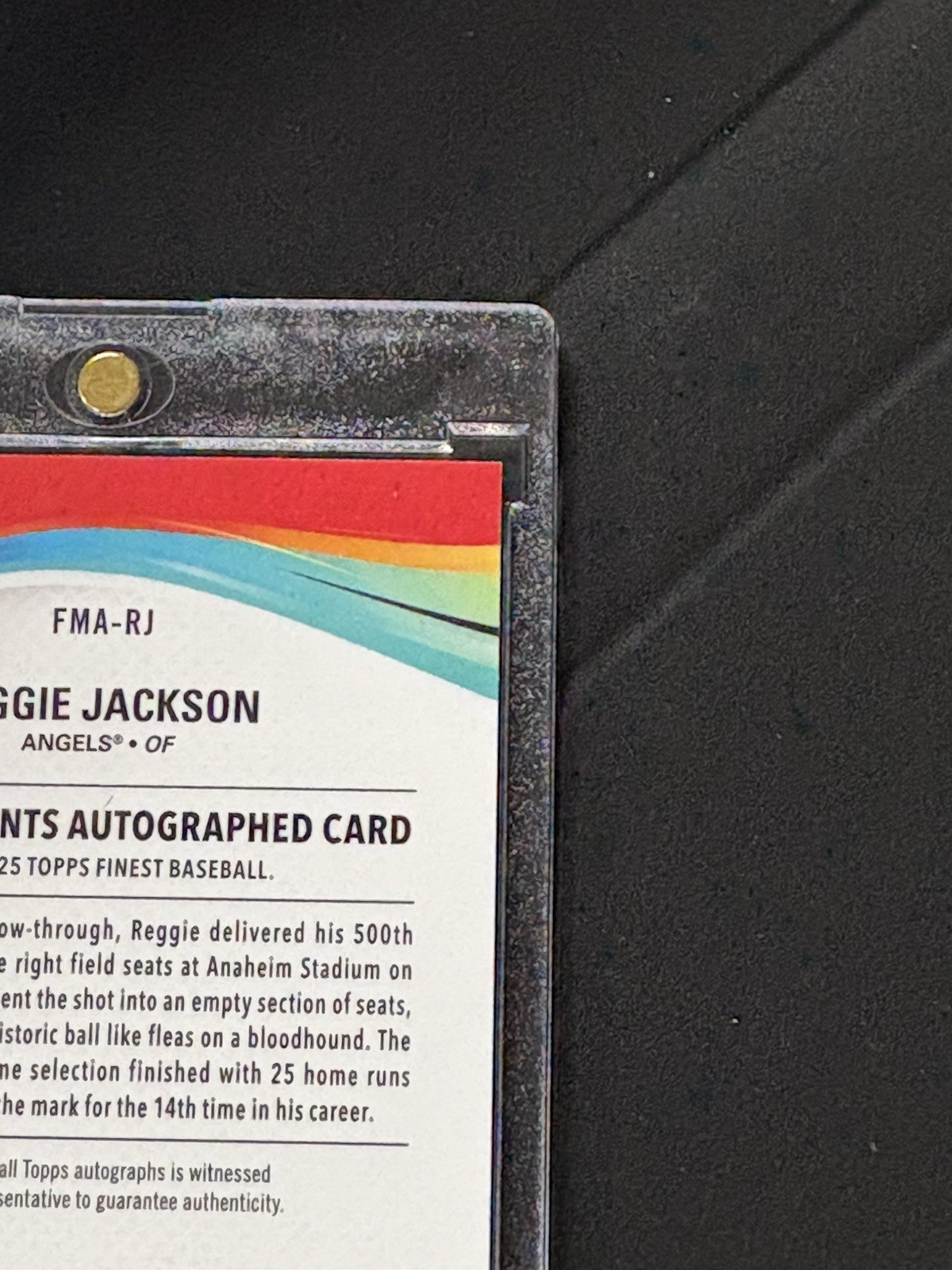 2025 Topps Finest Reggie Jackson Finest Moments Green Auto /75 Angels