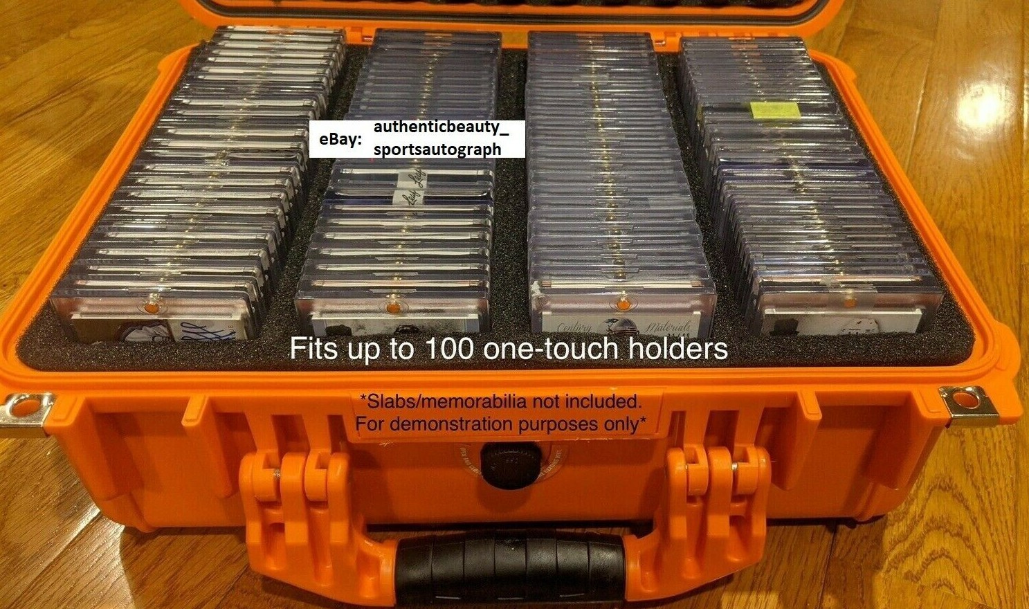 LARGE GRADED CARDS SLABS HOLDER STORAGE PROTECTOR BOX TRAVEL DISPLAY CASE ORANGE
