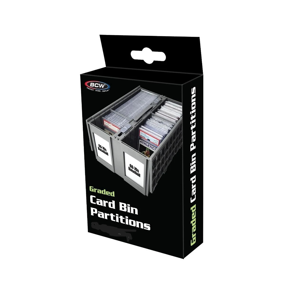 (16 ct) BCW Graded Card Bin Partitions in Gray Works for 1600 3200 Bins &Drawers