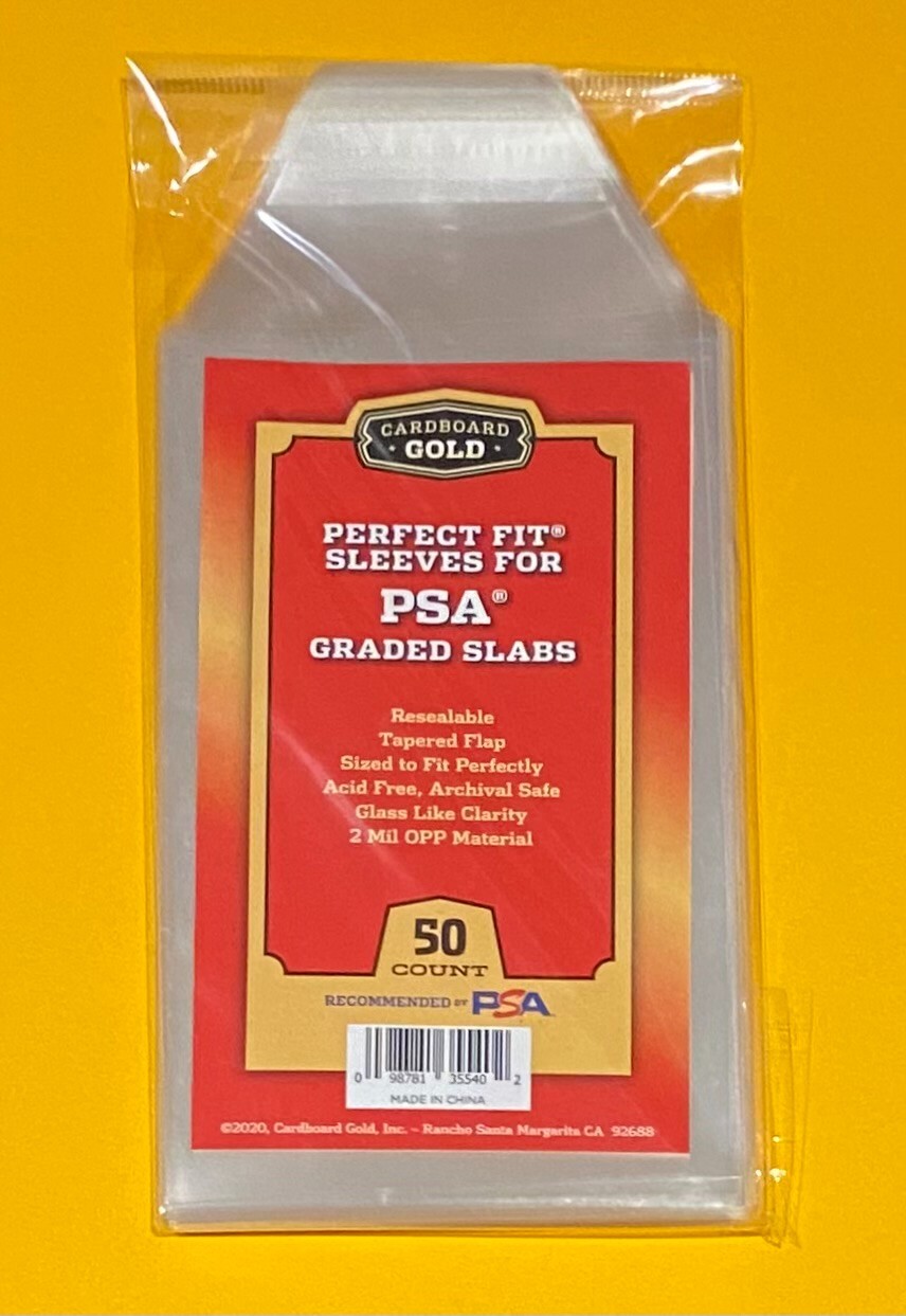 50 Cardboard Gold Perfect Fit Sleeves For PSA Graded Cards/Slabs – No Logo 🔥