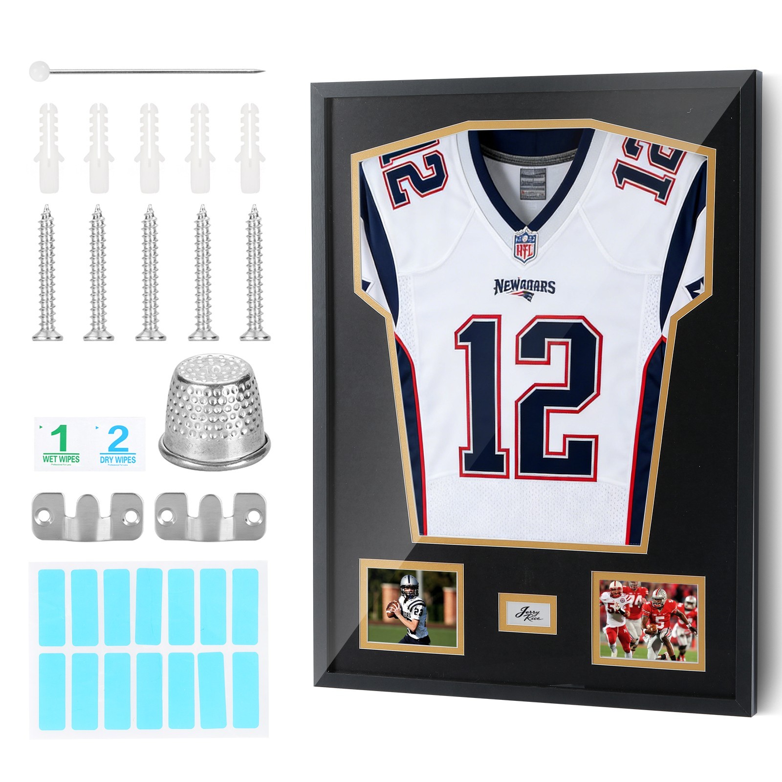 Jersey Frame with UV Glass & Signature Slot – Football Basketball Soccer (1 PCS)