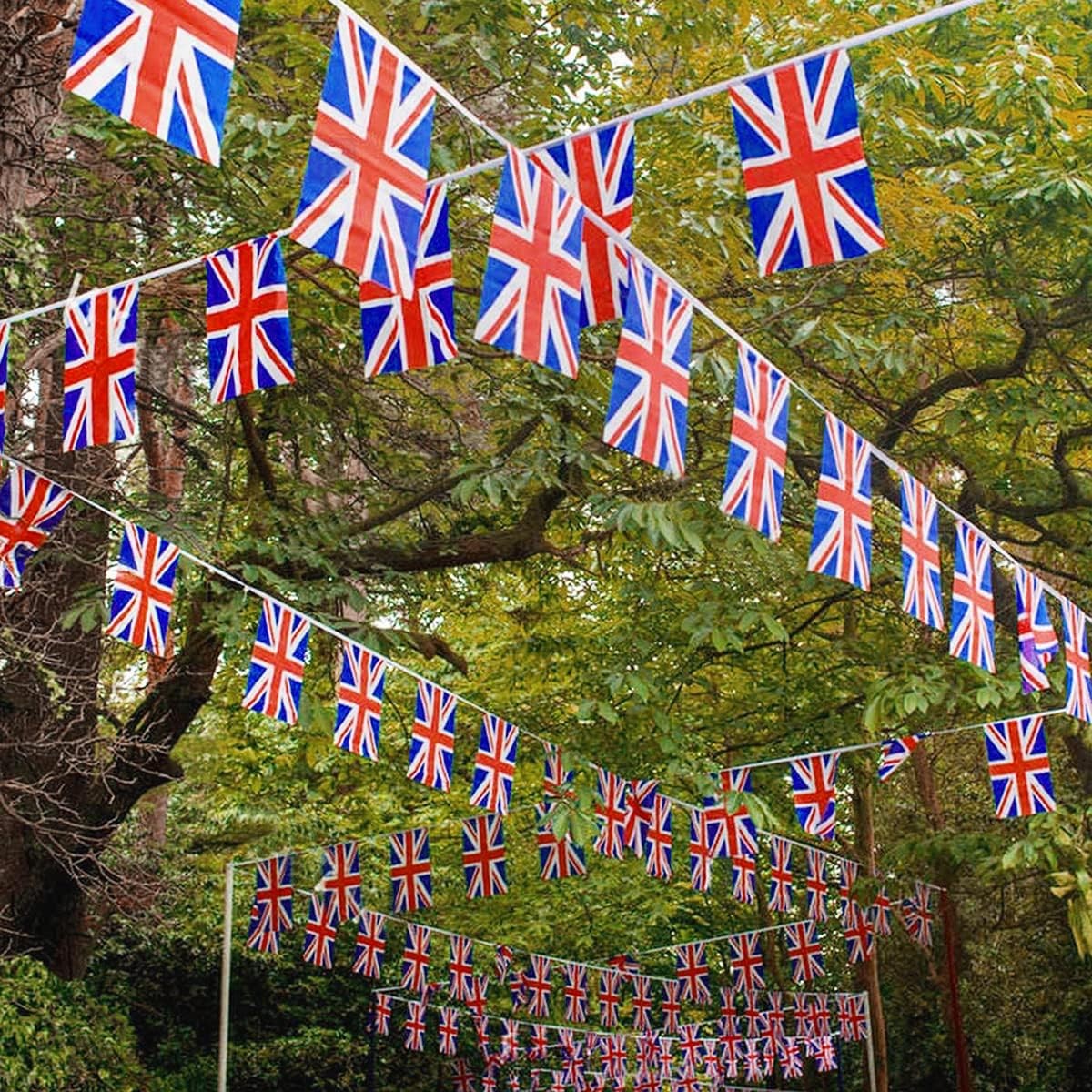 AhfuLife 30 Pcs Union Jack String Flags for VJ-Day 5.51×8.26 in-30 Pcs, UK