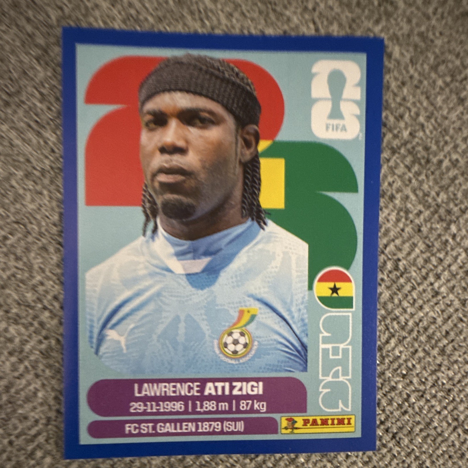 Panini FIFA World Cup 2026 Lawrence Ati Zigi Ghana Player Portrait Sticker GHA 2