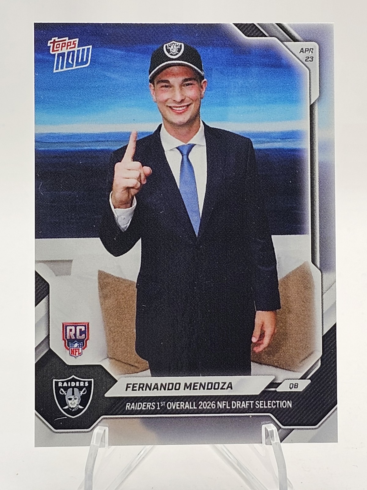 2026 Topps Now Fernando Mendoza RC #FMEN #1 Draft Pick Las Vegas Raiders