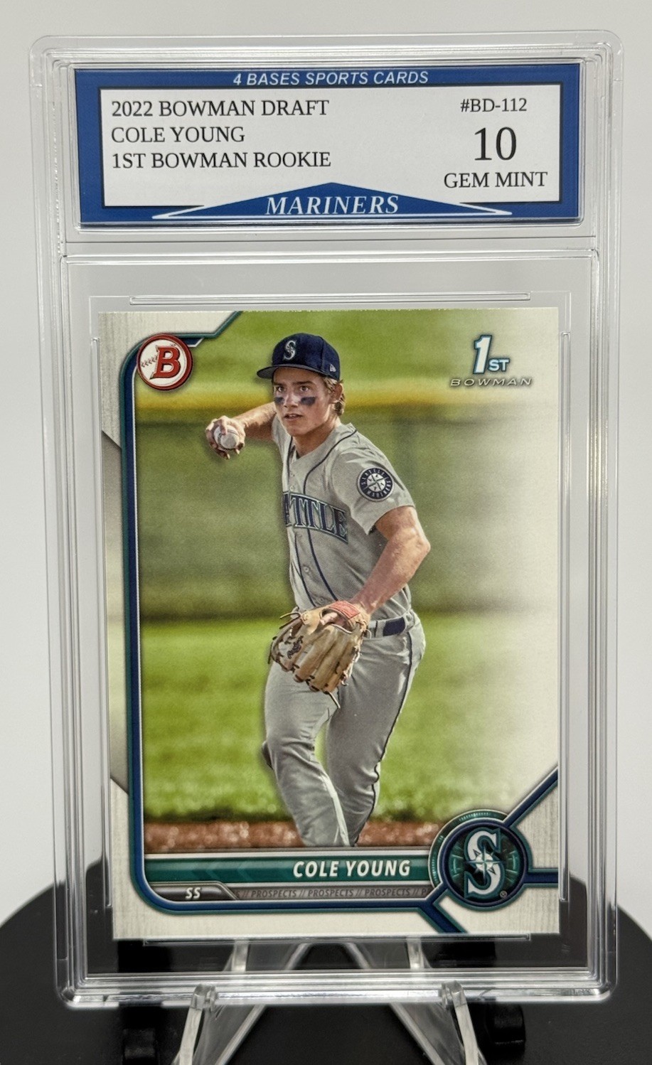 2022 Bowman Draft Cole Young Mariners 1st Bowman Rookie Card #BD-112 Gem Mint 10