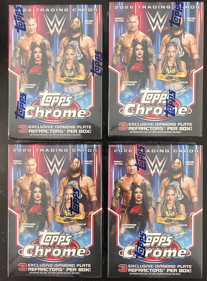 2026 Topps Chrome WWE Blaster Box Lot Of 4 Factory Sealed Brand New