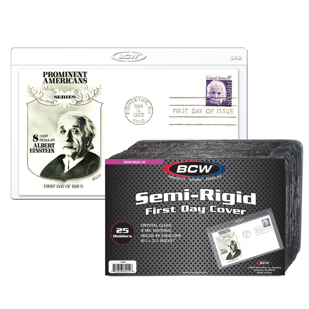Pack of 25 Semi-Rigid First Day Cover Holders #6 (1-SR6)