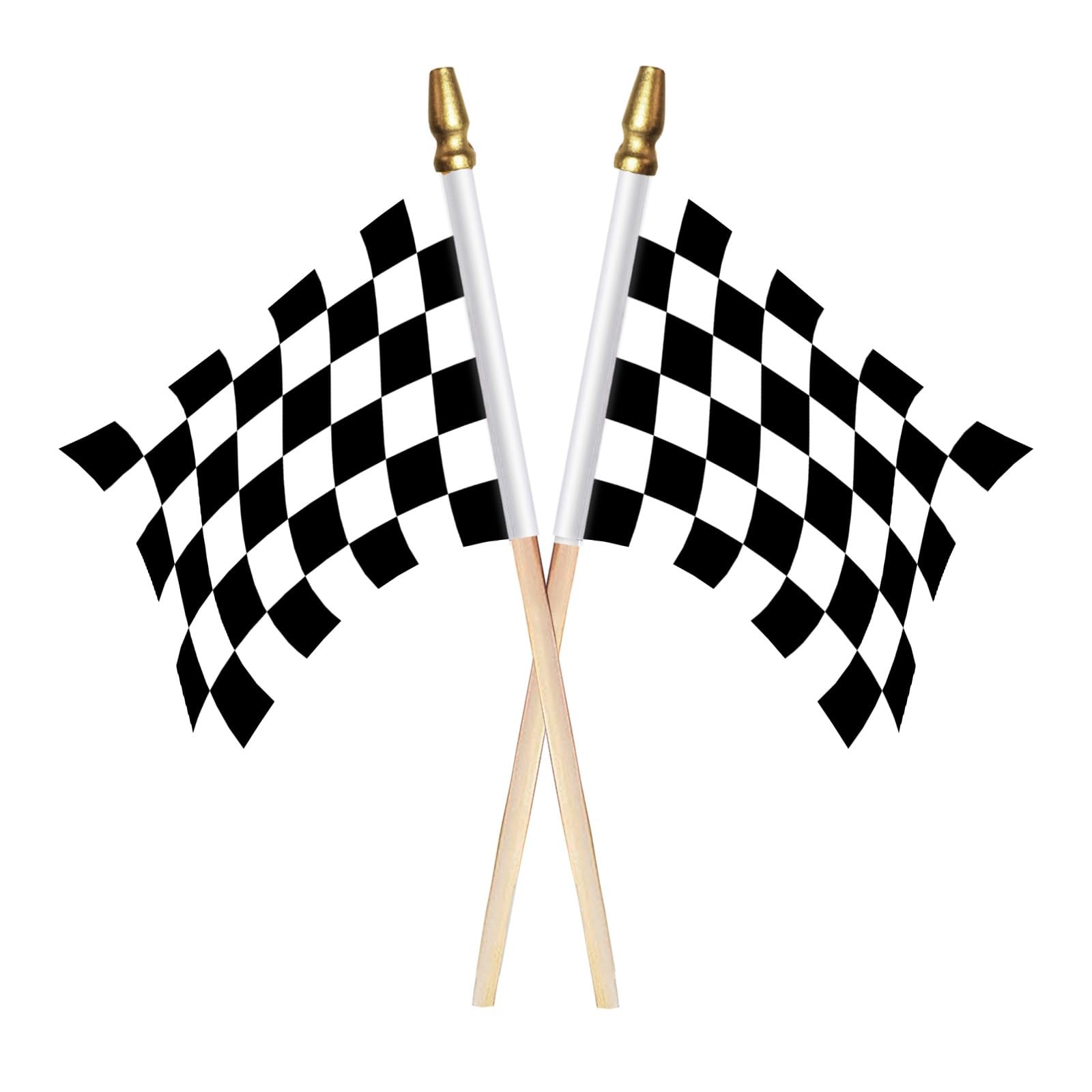 AhfuLife 30 Pcs Checkered Handheld Flag for Racing 5×8 Inch-30 Pcs,
