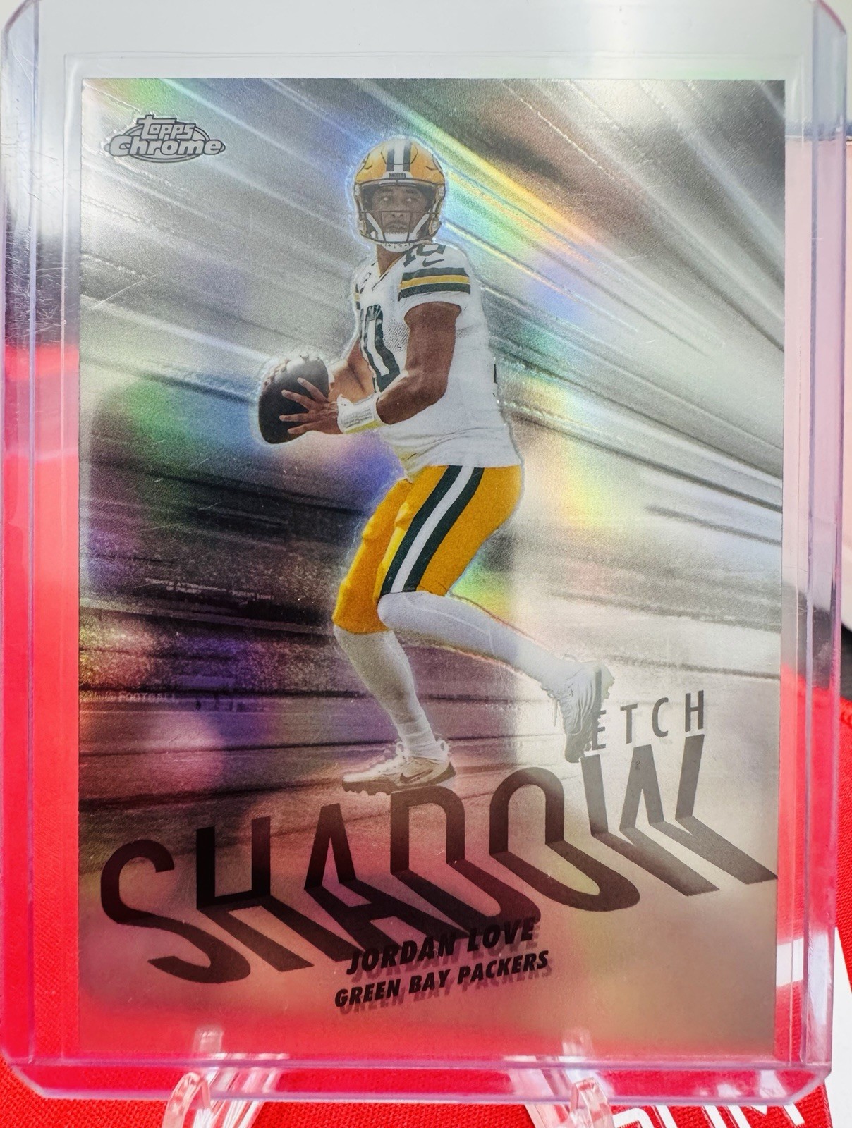 2025 Topps Chrome Jordan Love Shadow Etch Shortprint SP #SE-10 Green Bay Packers