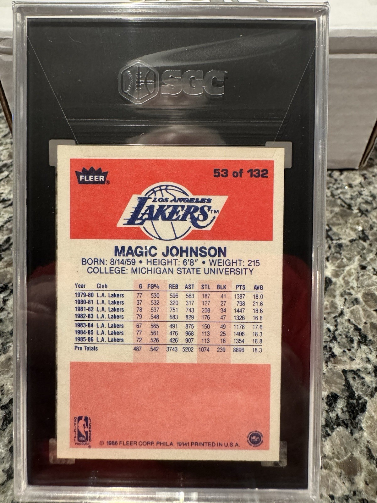 1986-87 Fleer – Magic Johnson #53 SGC 9