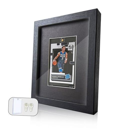 Sports Card Display Frame with Tempered Glass, Wall Mount or Tabletop 1 Card